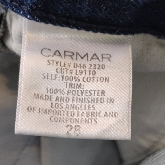 Carmar Aliena Athletic Jogger Blue Jeans - Red Stripe Elastic Band Ankle Size 28 - Picture 9 of 9